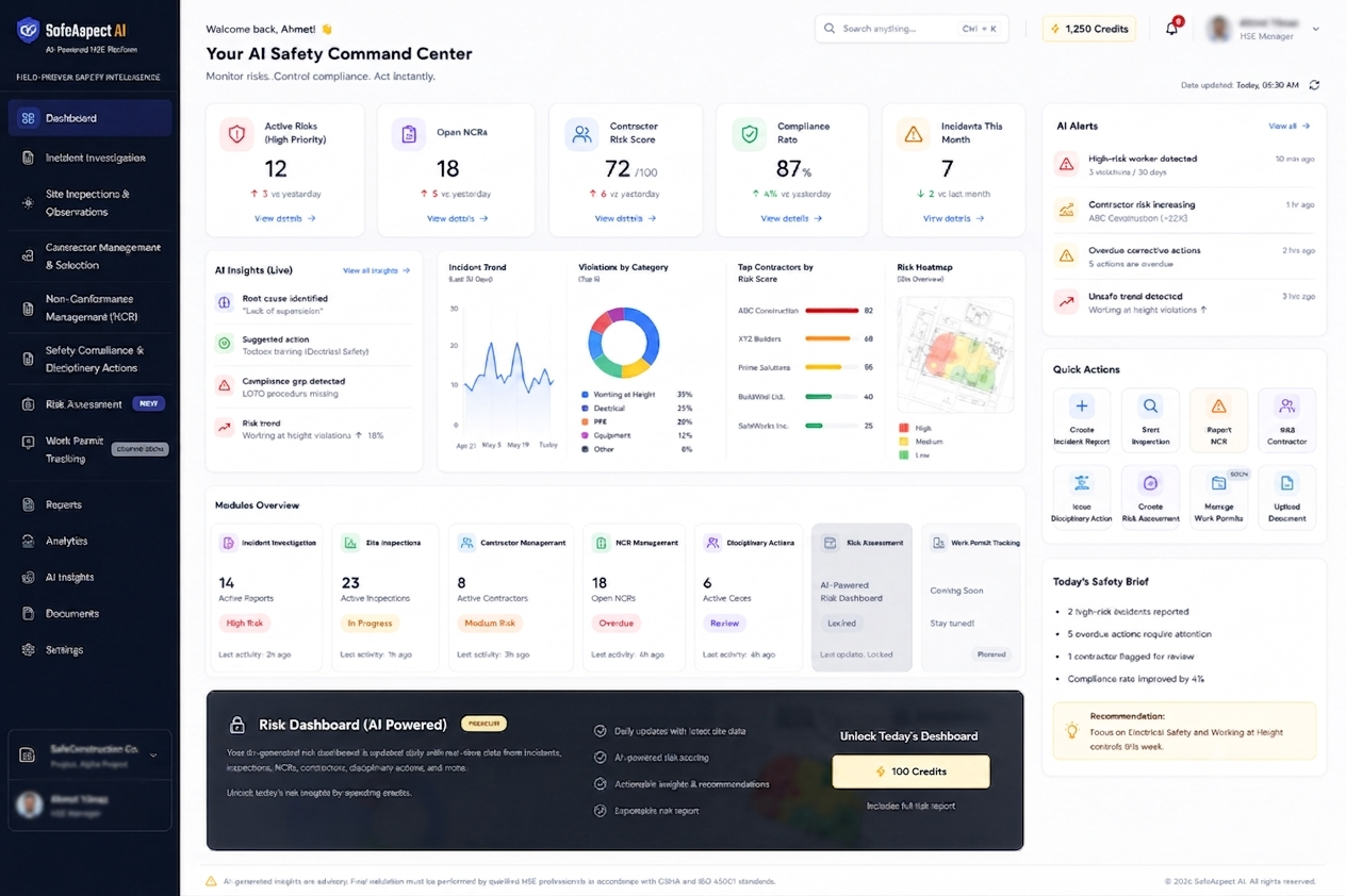 SafeAspect AI Safety Dashboard and Command Center